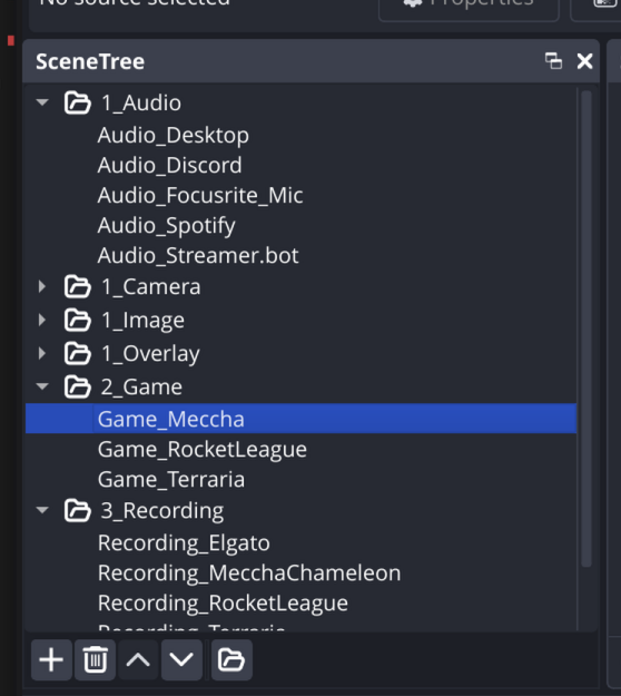OBS Scene Tree View